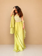 Kiran Raj Sage Green Half Drape Saree