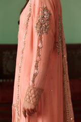 Peach raw silk outfit