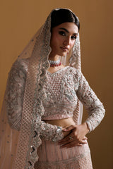 Pink khadi silk bridal Luxury Handworked Bridal Ensemble