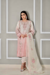 Tea Pink Raw Silk Outfit .