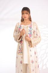 Off-White Silk - Embroidered