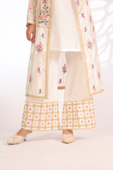 Off-White Silk - Embroidered