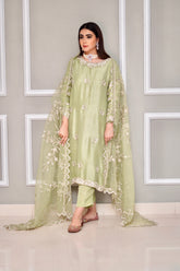 Mint green rawsilk outfit