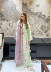 Tasawur – Sea-Green Shisha Silk Kaftan | Muntaha By Shanzay Fahad