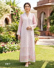 Teeja Dhariwal Pure Chiffon Hand Embroidered Suit with Chicken Kari & Bead Work – CW 7