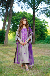 Grey & Purple Silk Article