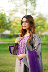 Grey & Purple Silk Article