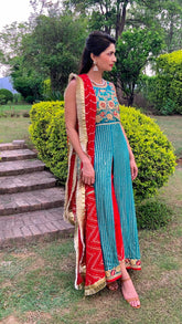 Long Emerald Green Front Open Shirt