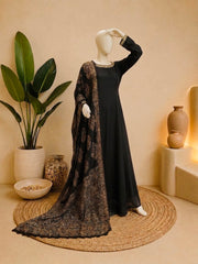 Black Tassel Silk Kalidar Frock with Dupatta | Sleeks by Ali Zain