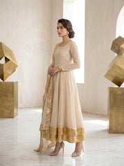 Gold Kundan Zari Mukesh Kalidar Frock | Sleeks by Ali Zain