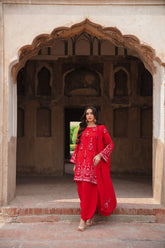 watermelon-red silk