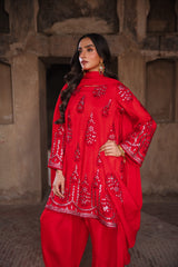 watermelon-red silk