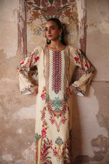 Beige crape silk Kaftan