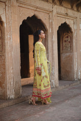 Mint green crape silk kaftan