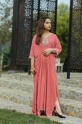 Pink- Velvet Kaftan.