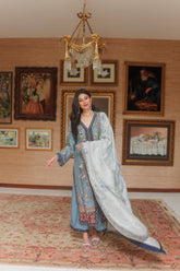 BLUEISH GREY GOWN OUTFIT