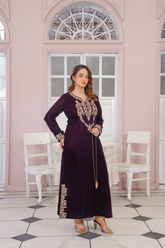 Plum Embroidered Dress