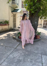 Pink Pearl Raw Silk Outfit