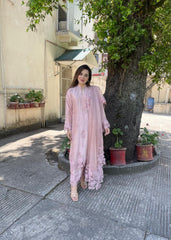 Pink Pearl Raw Silk Outfit
