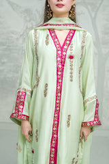 Mint green pure rawsilk