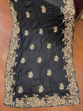 black shawl with cutwork