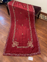 Maroon silk shawl