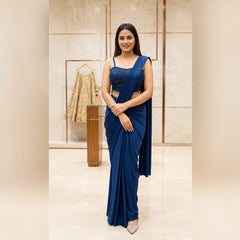 Kiran Raj Corset Blue Saree