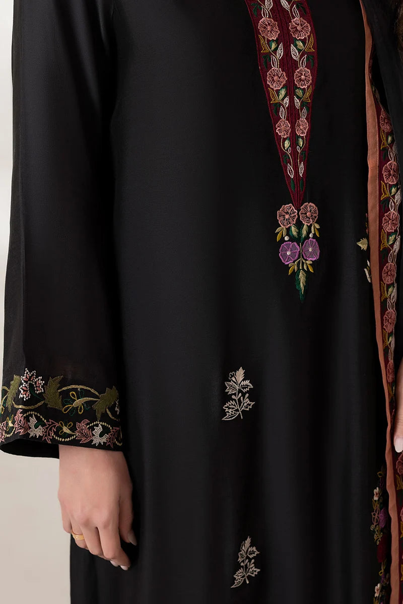 Suraya – Black Khaadi Silk Kaftan | Muntaha By Shanzay Fahad