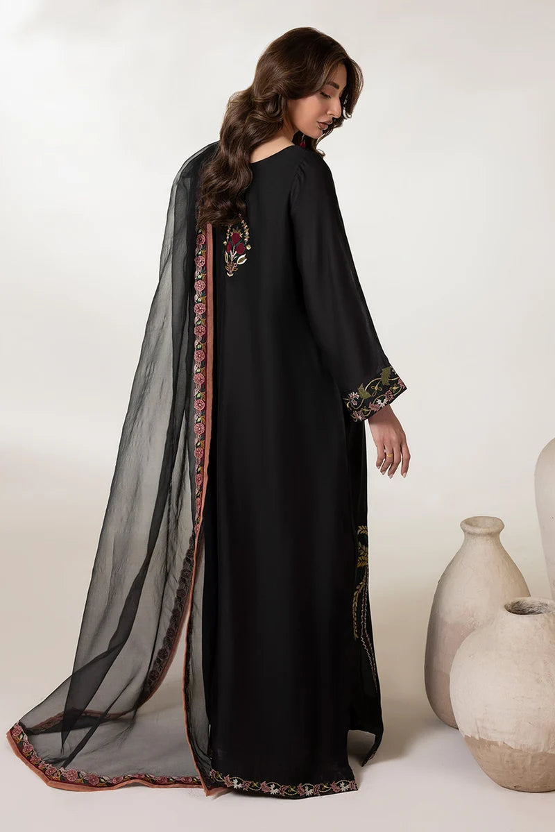 Suraya – Black Khaadi Silk Kaftan | Muntaha By Shanzay Fahad