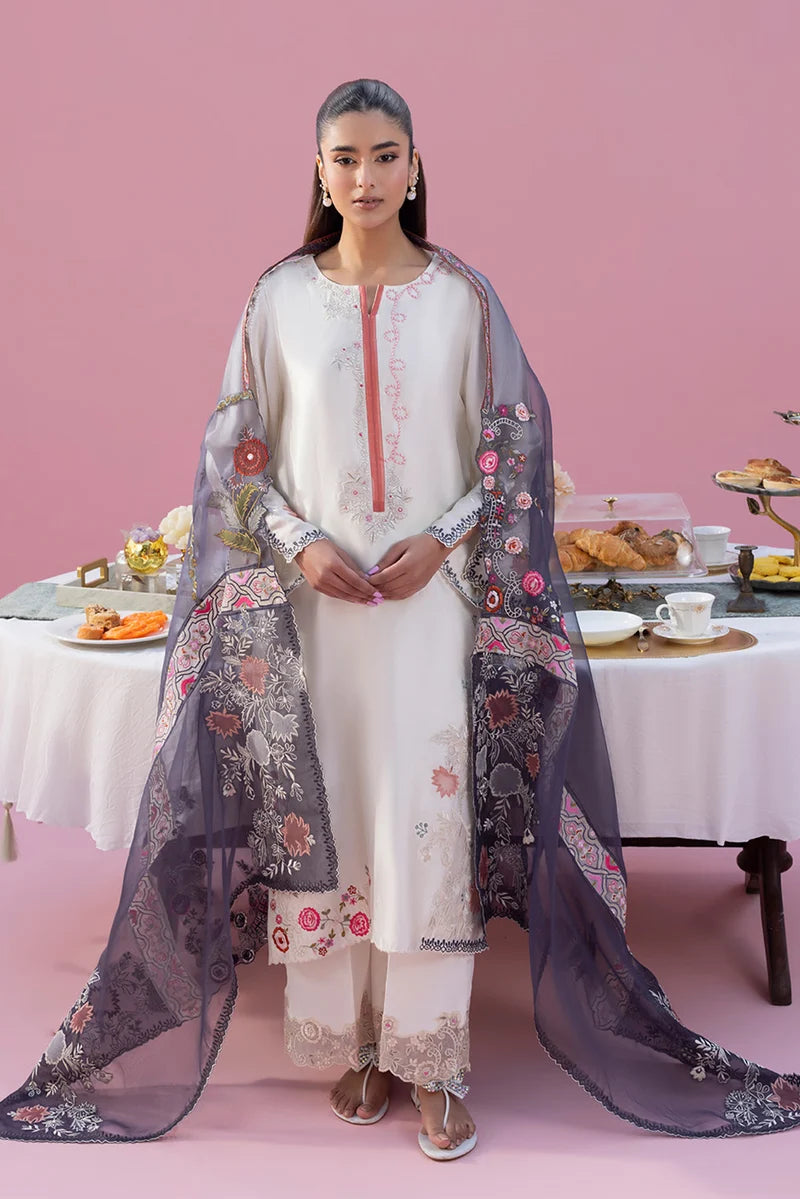 Dananeer – Ivory Shisha Silk Culotte Suit | Muntaha By Shanzay Fahad