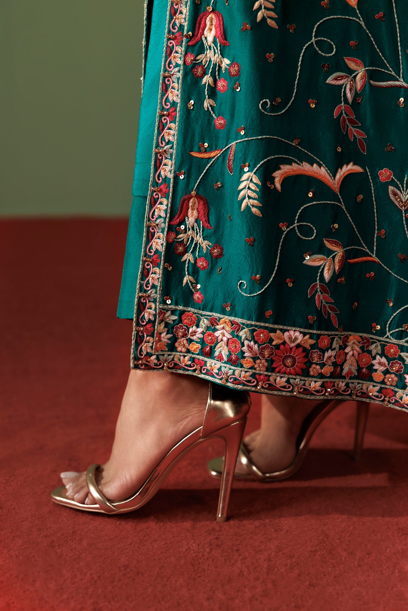 Sea Green rawsilk outfit