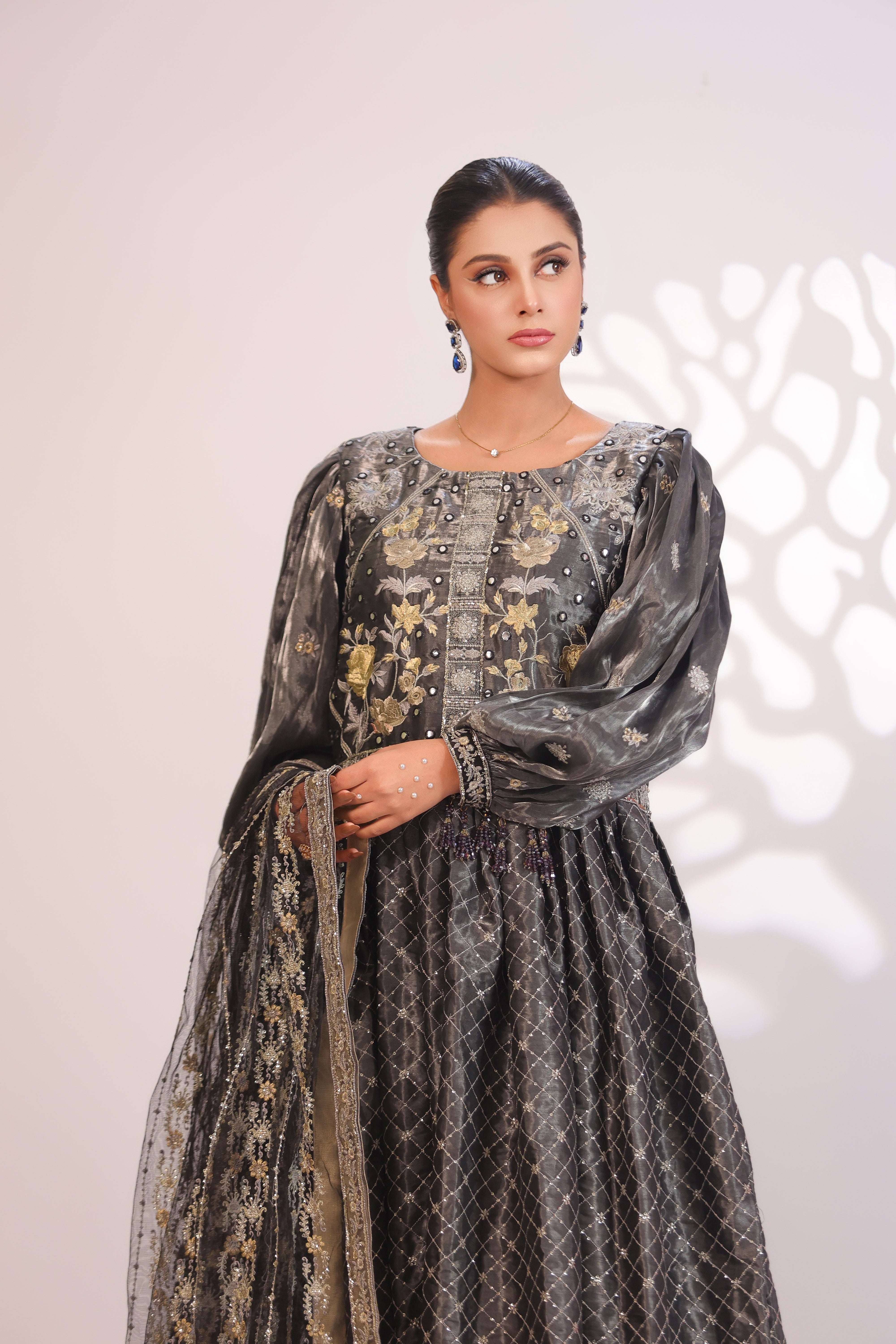 Black Embroidered Maxi Dress