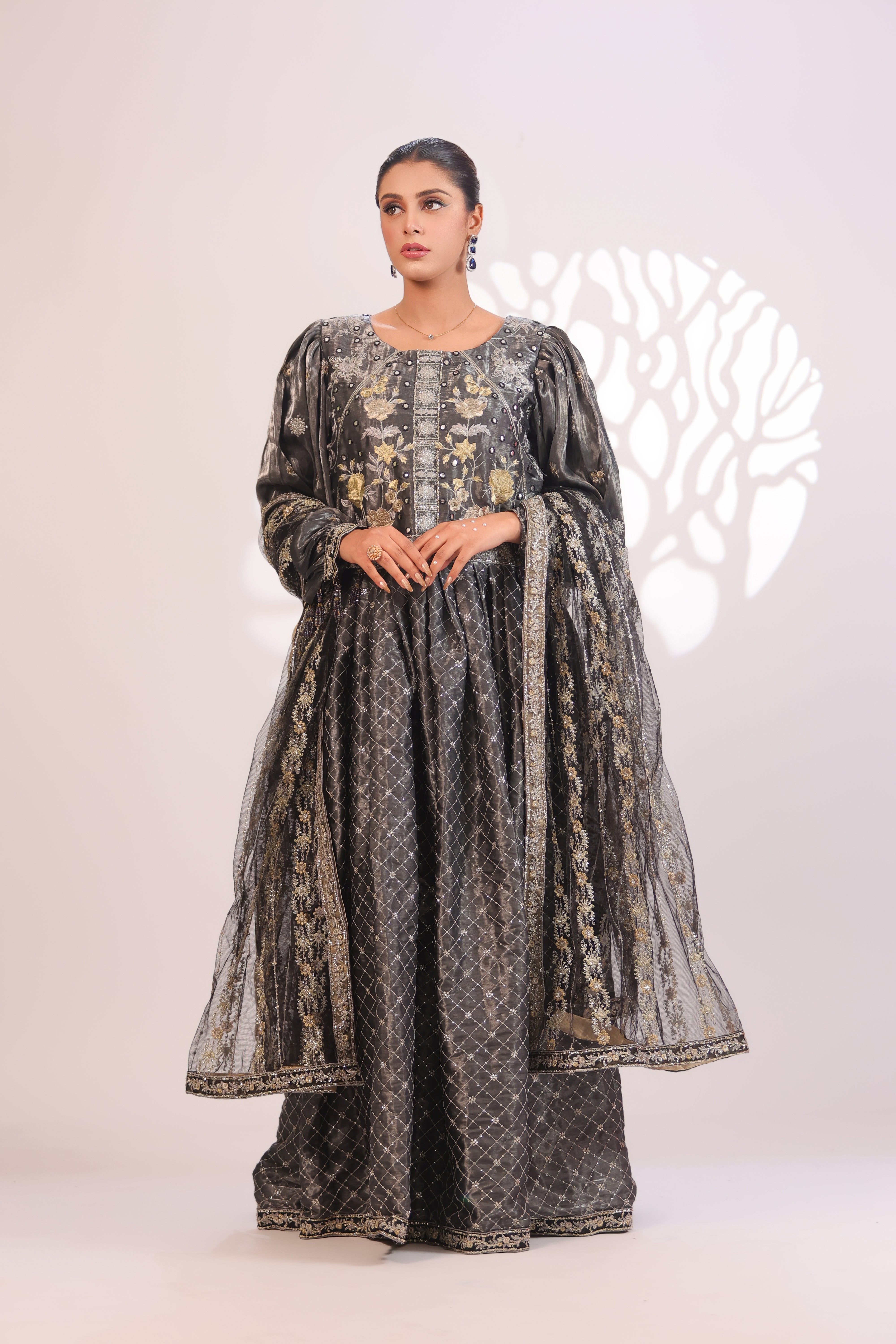 Black Embroidered Maxi Dress