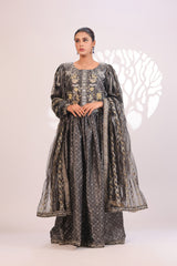 Black Embroidered Maxi Dress