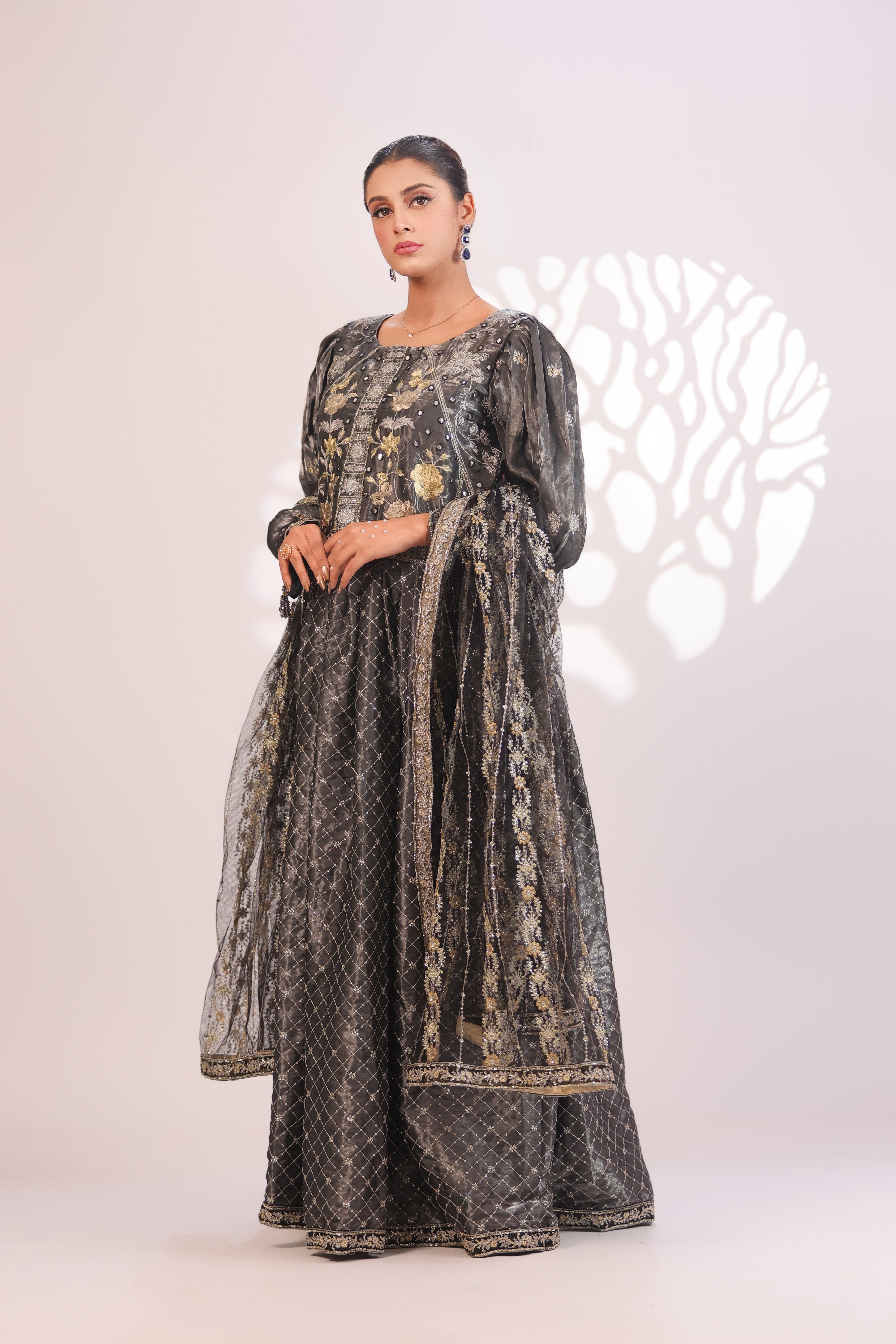 Black Embroidered Maxi Dress