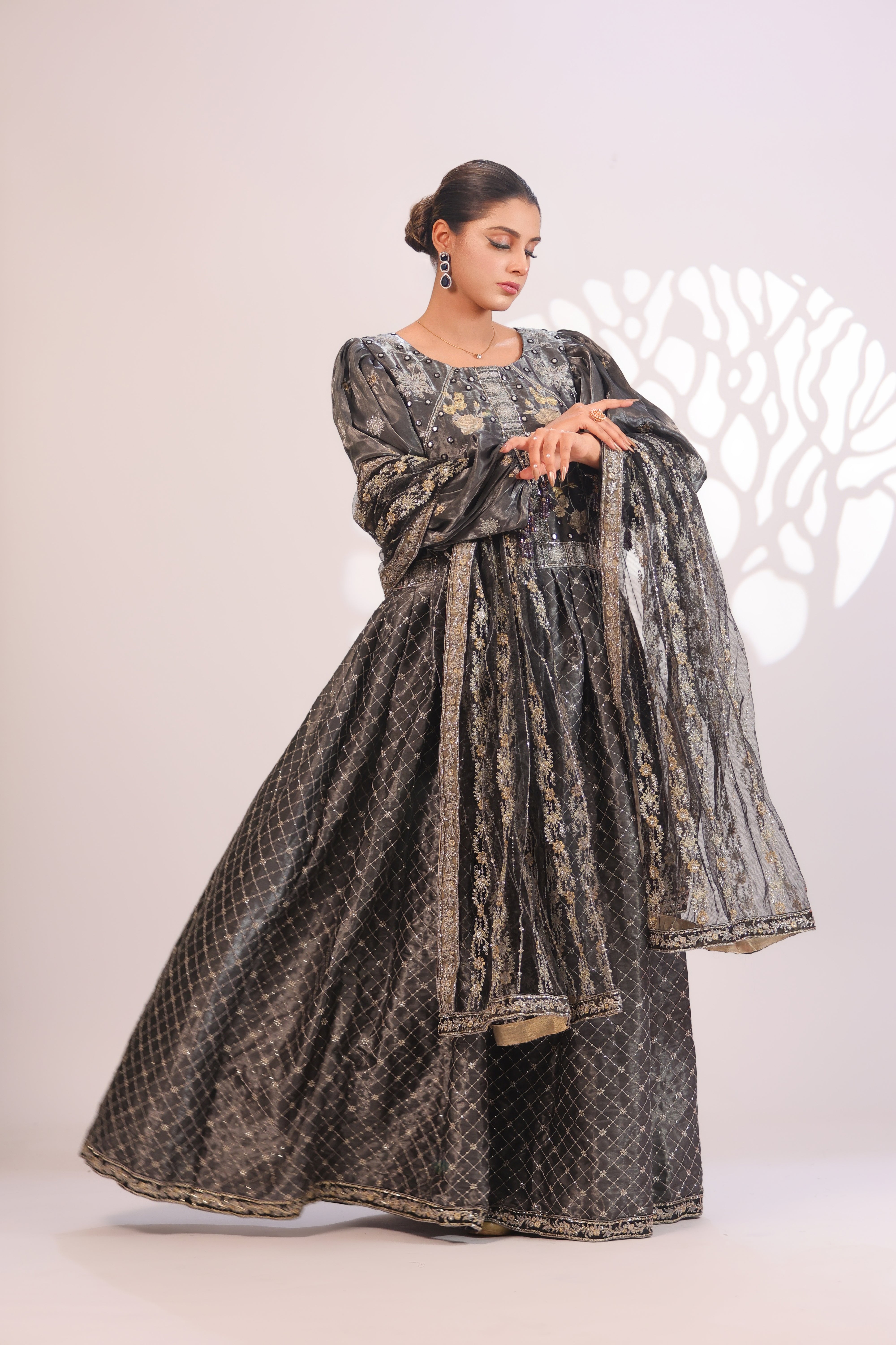 Black Embroidered Maxi Dress