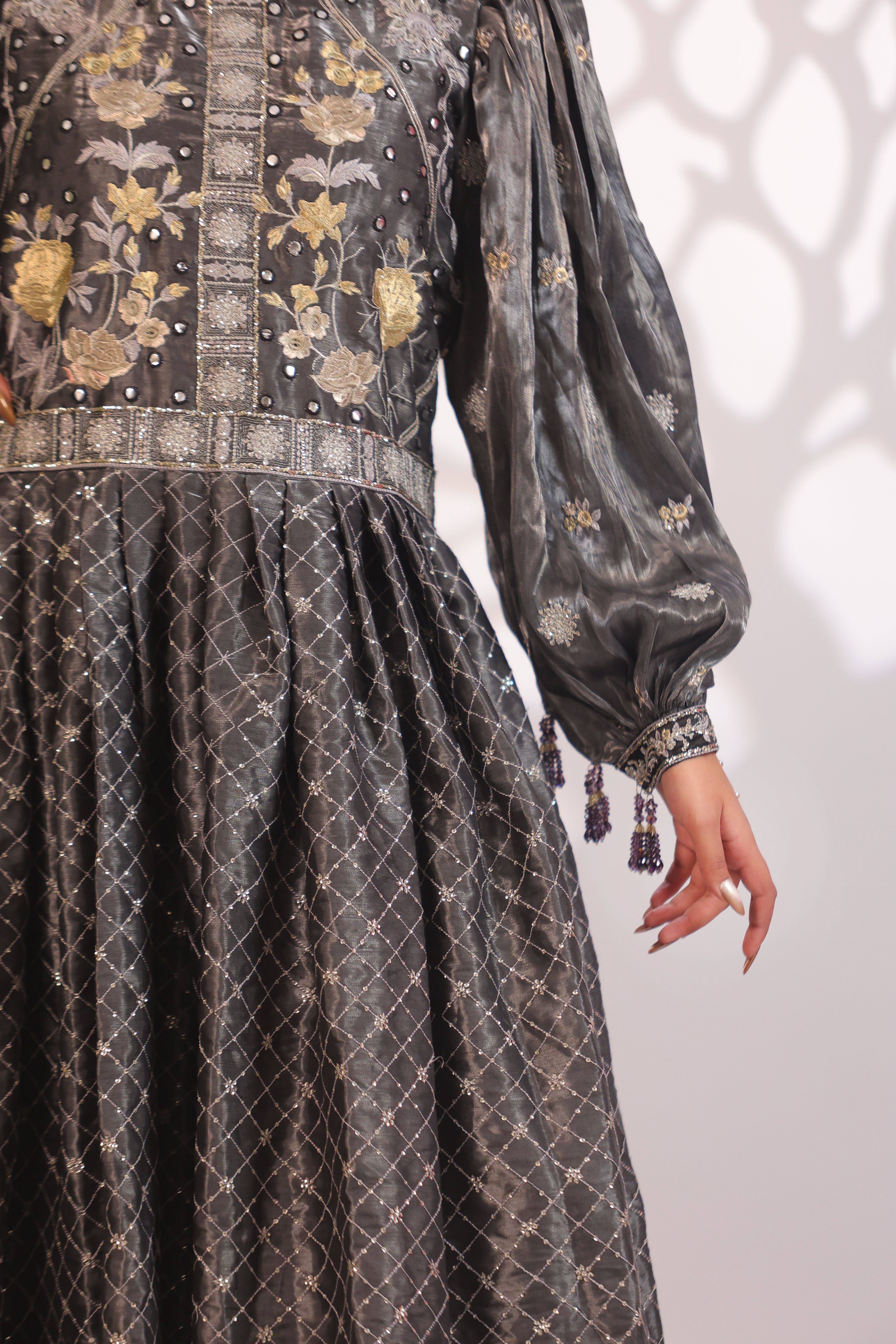 Black Embroidered Maxi Dress