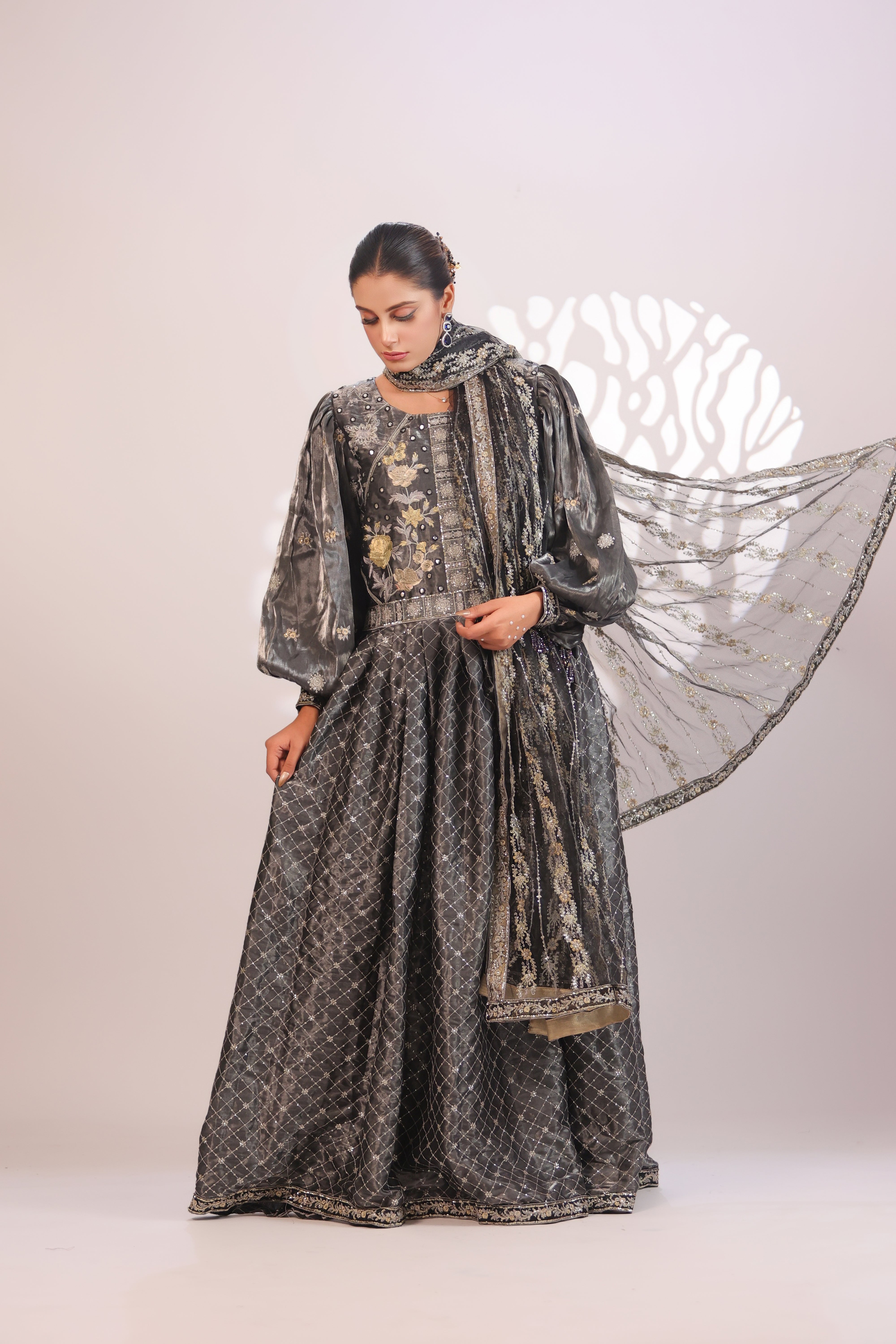 Black Embroidered Maxi Dress