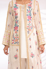 Off-White Silk - Embroidered