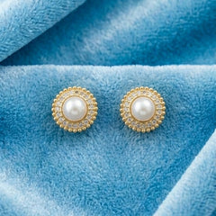Royal Halo Pearl Earrings [A]E572