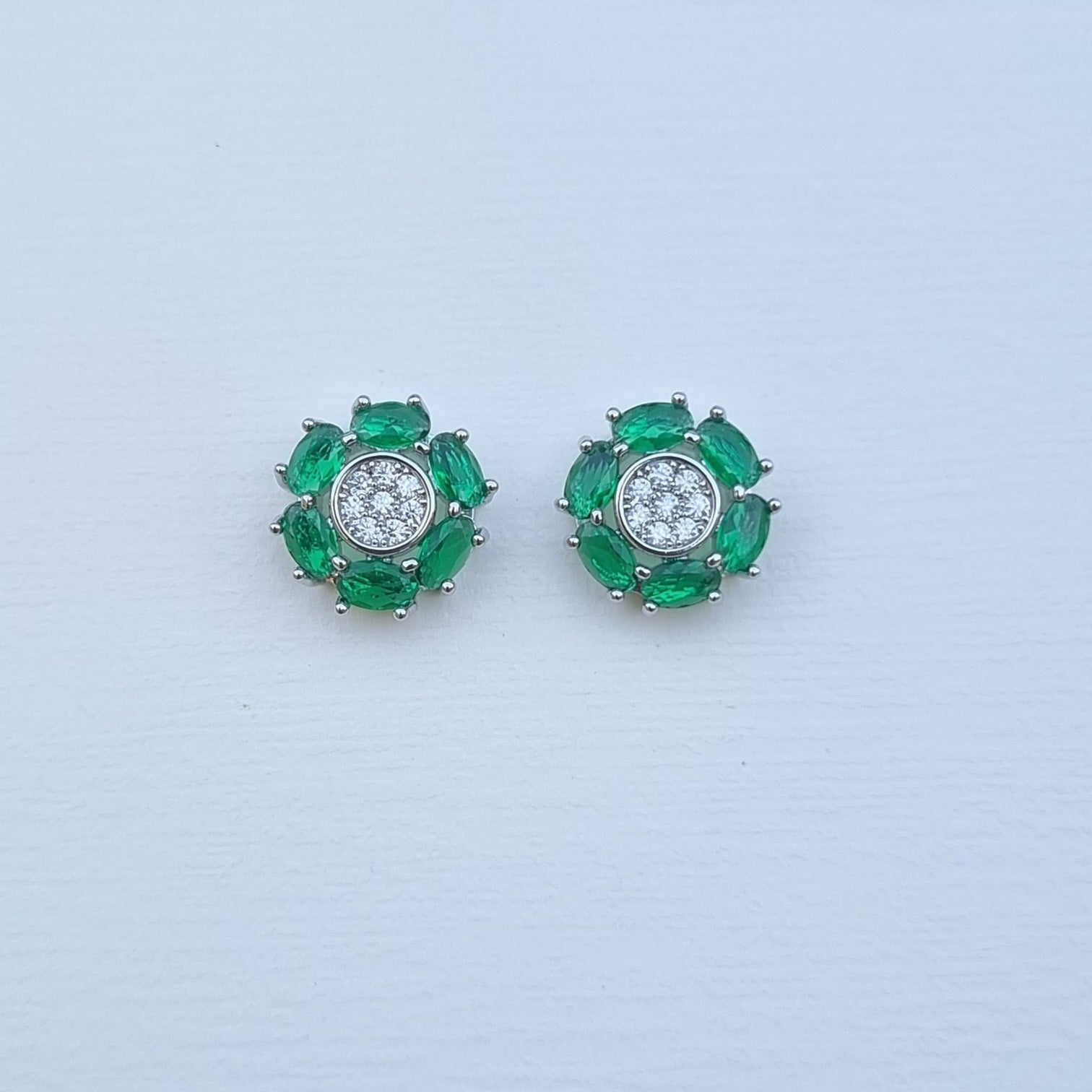 Royal Rosette Green Earrings [A]E579 (G)
