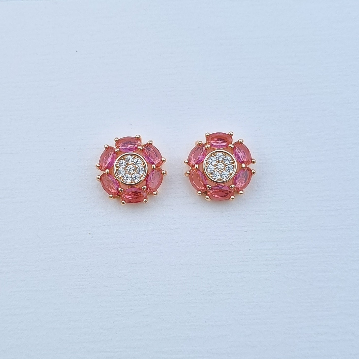 Royal Rosette Ruby Earrings [A]E580 (R)