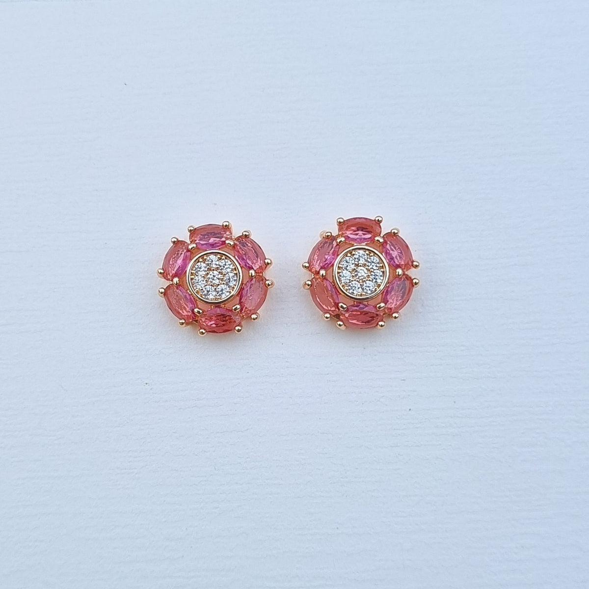 Royal Rosette Ruby Earrings [A]E580 (R)