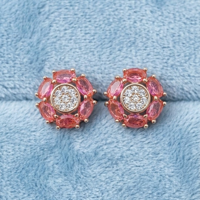 Royal Rosette Ruby Earrings [A]E580 (R)