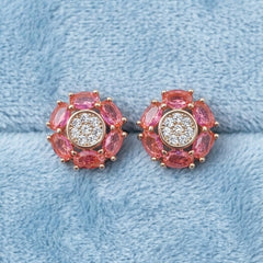 Royal Rosette Ruby Earrings [A]E580 (R)