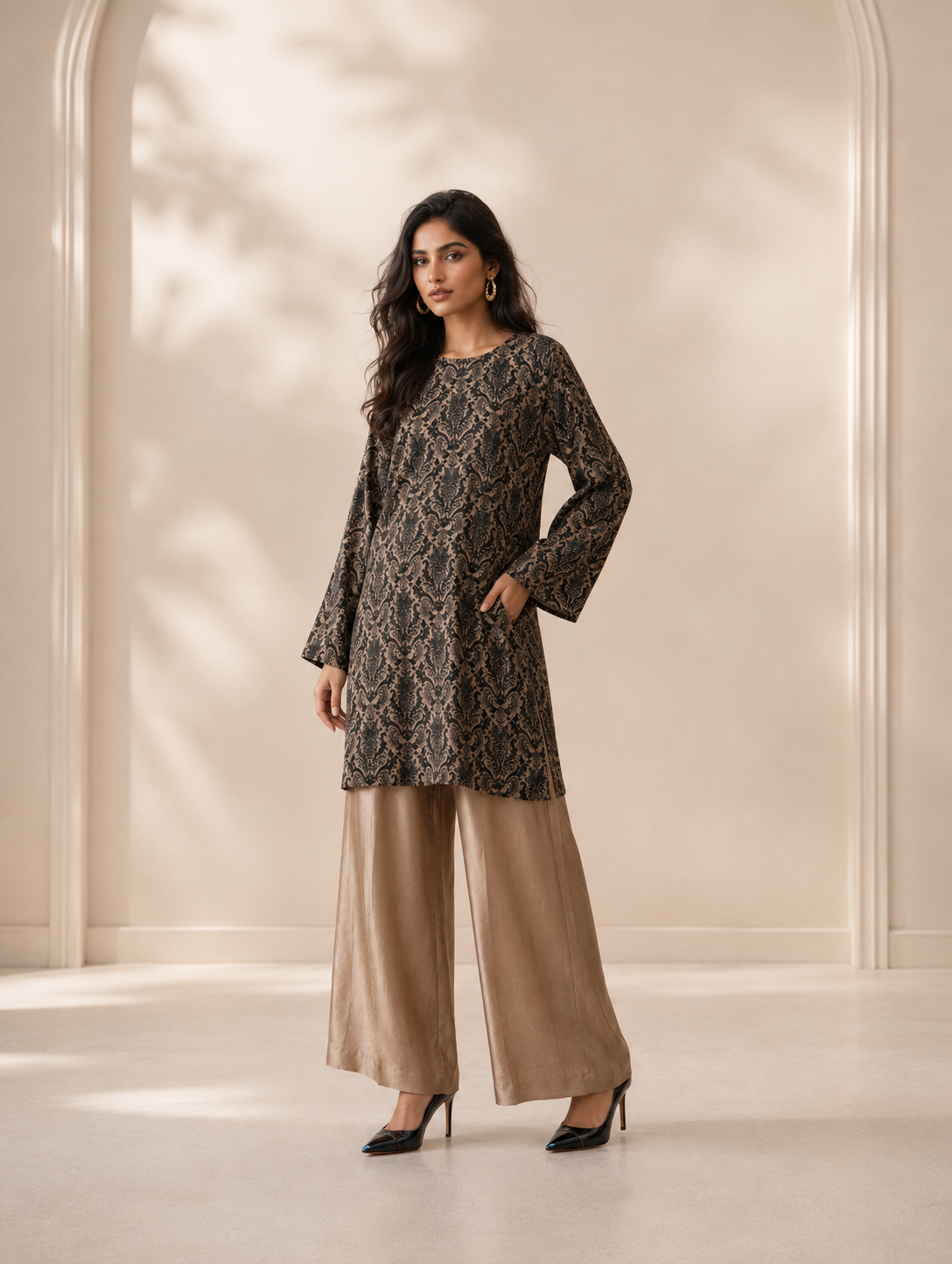 Kundaan Zari Embroidered Shirt & Tissue Silk Trousers | Sleeks by Ali Zain