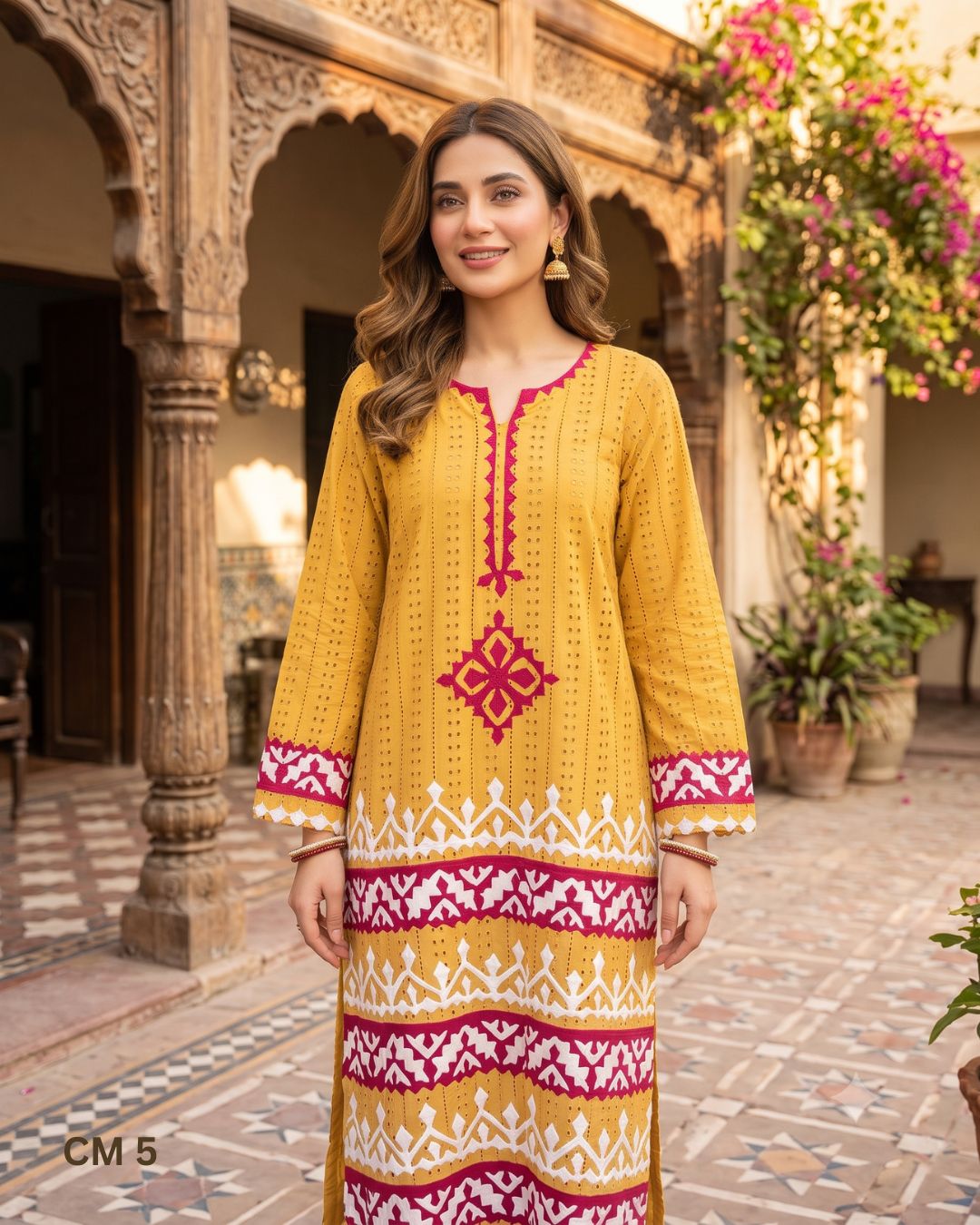 Teeja Dhariwal CM 5 Chicken Lawn Single Shirt with Ralli Work