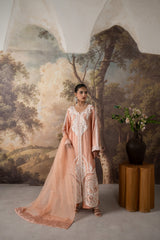 Coral pink embroidered