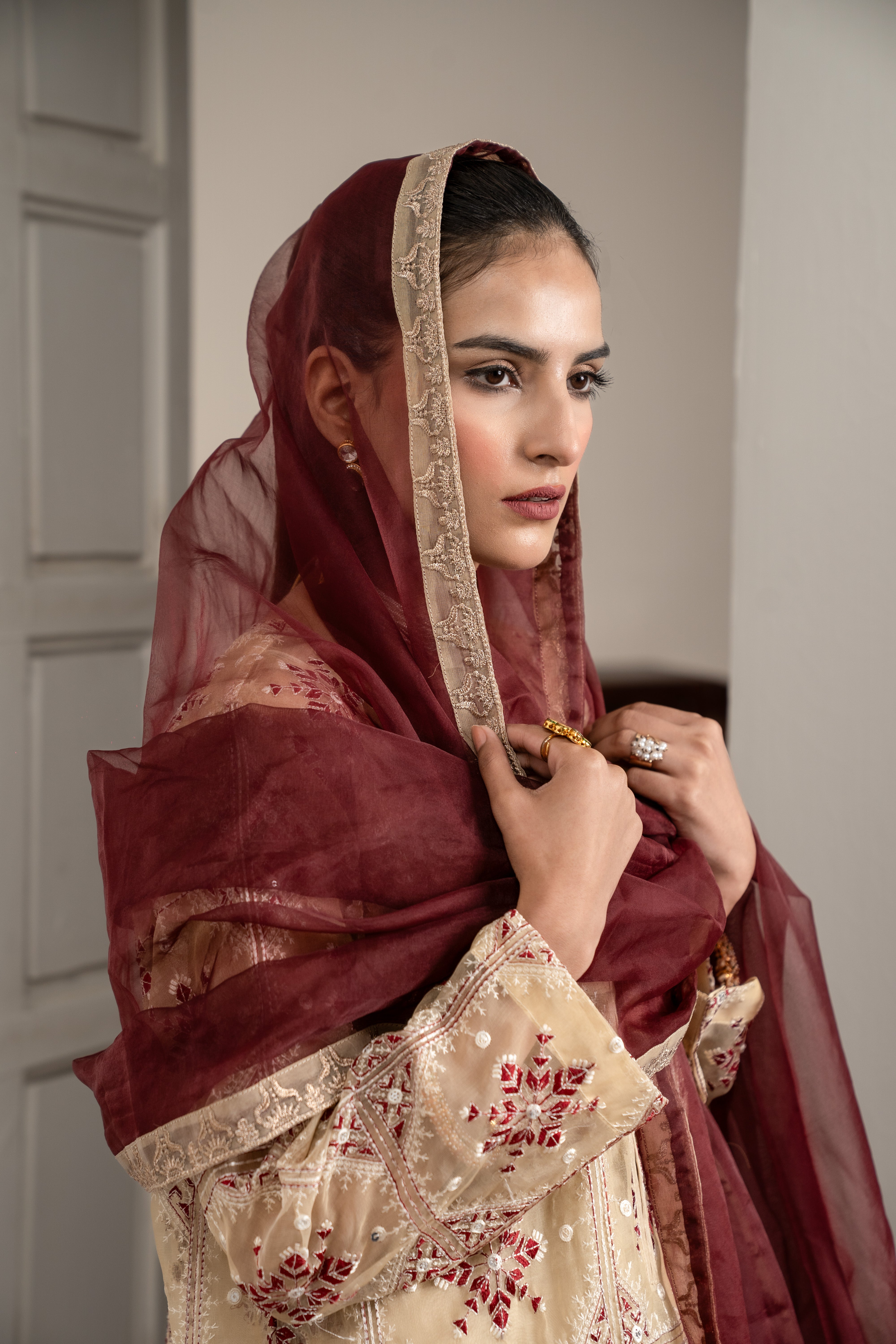 Beige organza