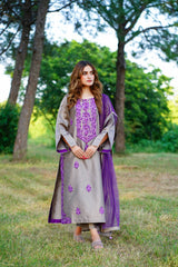 Grey & Purple Silk Article